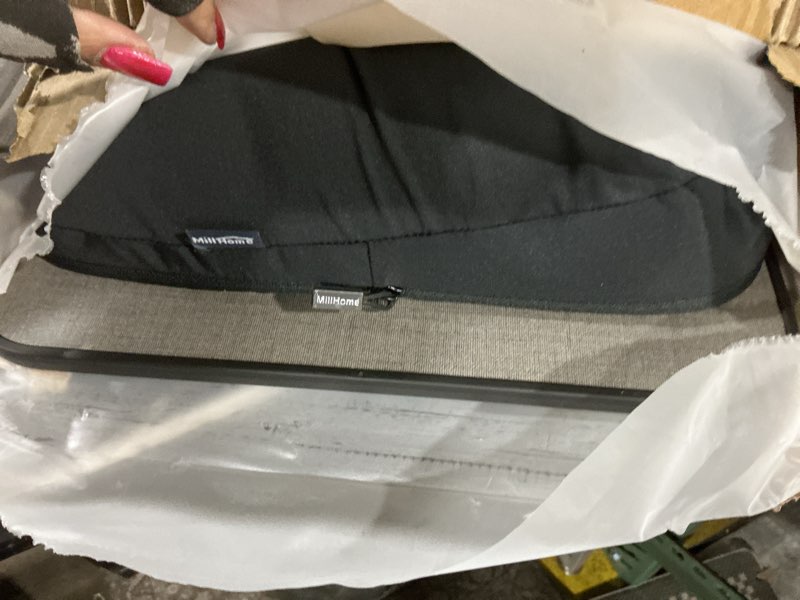 Condition photo showing As Is for Lap Desk, Lap Desk with Cushion, Fits up to 17 inch Laptop, Pillow Designed, Portable Laptop Stand with Tray, Pad & Phone Holder, Home Office for Bed/Couch/Car/Reading/Writing,MillHome (Black) Black Large