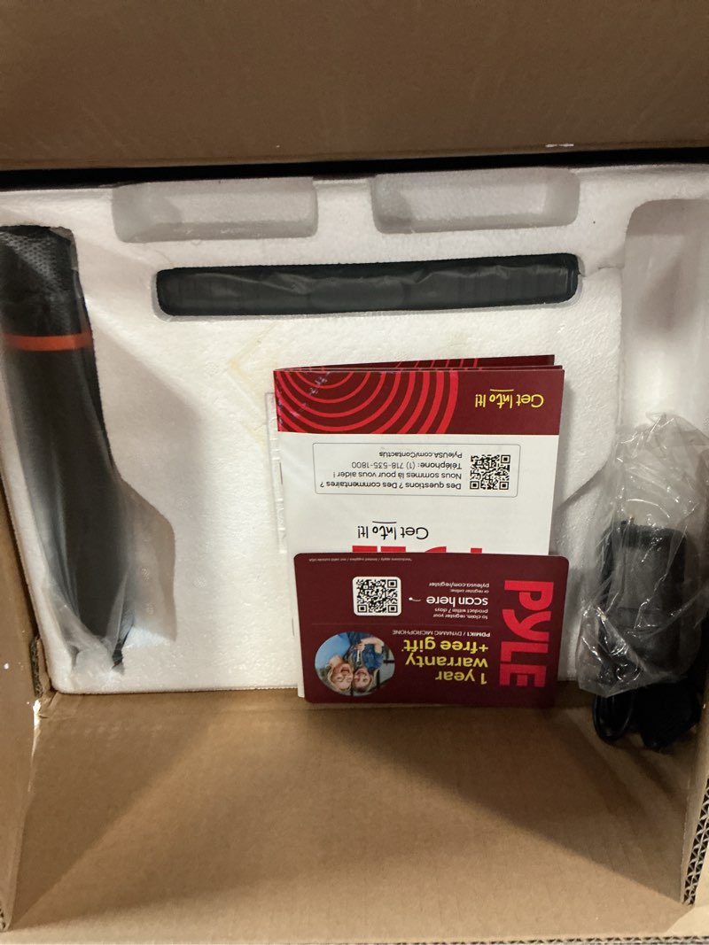 Condition photo showing Good Condition for pyle psbt105a - 1000w portable bluetooth pa speaker, 10'' subwoofer, uhf wireless mic, mp3/usb/sd, rechargeable battery, led battery indicator lights, black