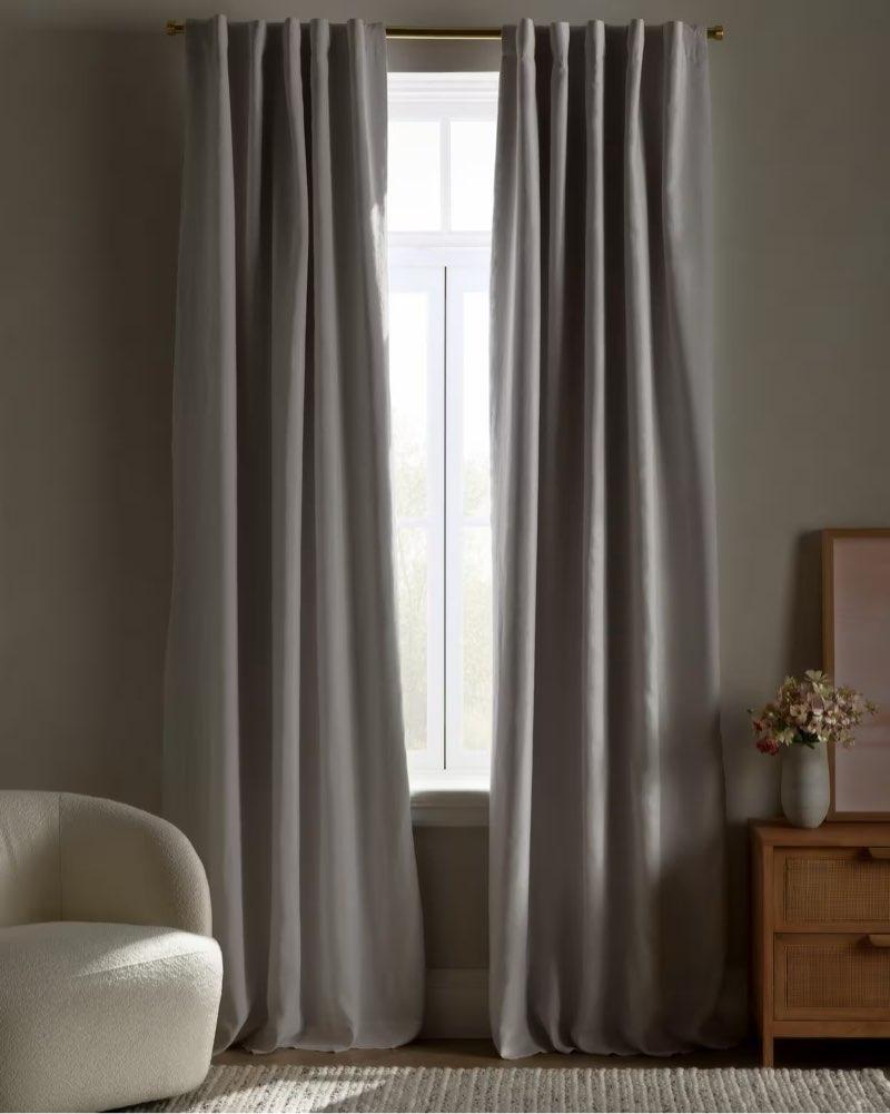  quince european linen true blackout curtain 48”x 96 “