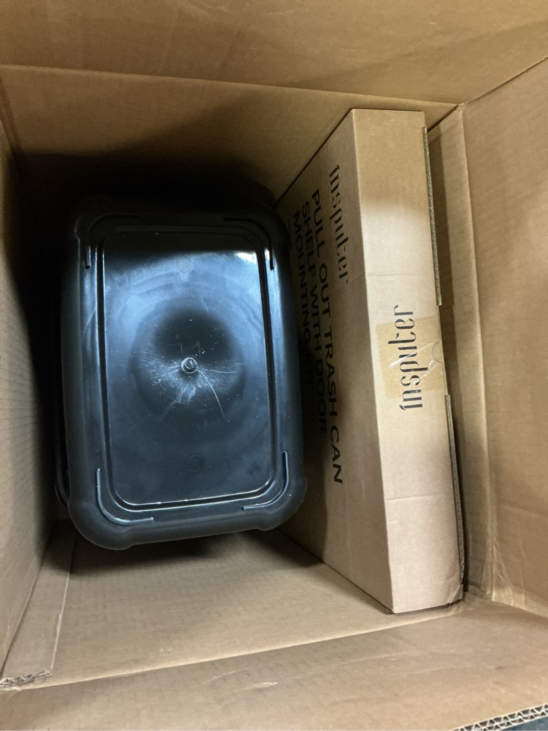 Condition photo showing Good Condition for insputer double 40qt pull out trash can under cabinet, heavy duty under sink garbage bin kit with soft-close slides for kitchen, laundry, requires minimum cabinets opening 18" w x 24" d silver double-10gal