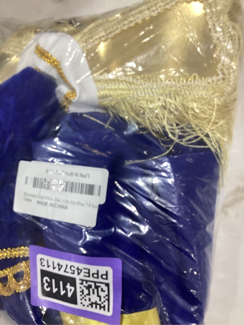 Condition photo showing New/Like New for Boys Prince Charming Costume Cosplay Dress-Up Medieval Royal King Outfits for Kids 7-8 Years Blue