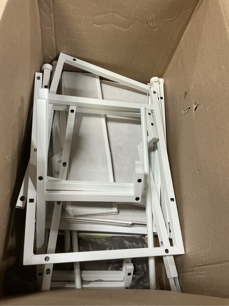 Condition photo showing As Is for Small Vanity Desk Without Mirror, Makeup Vanity Table for Small Space, Compact White Dressing Table with Fabric Drawers, Makeup Vanity with Storage for Bedroom, White, 23.6in?W?