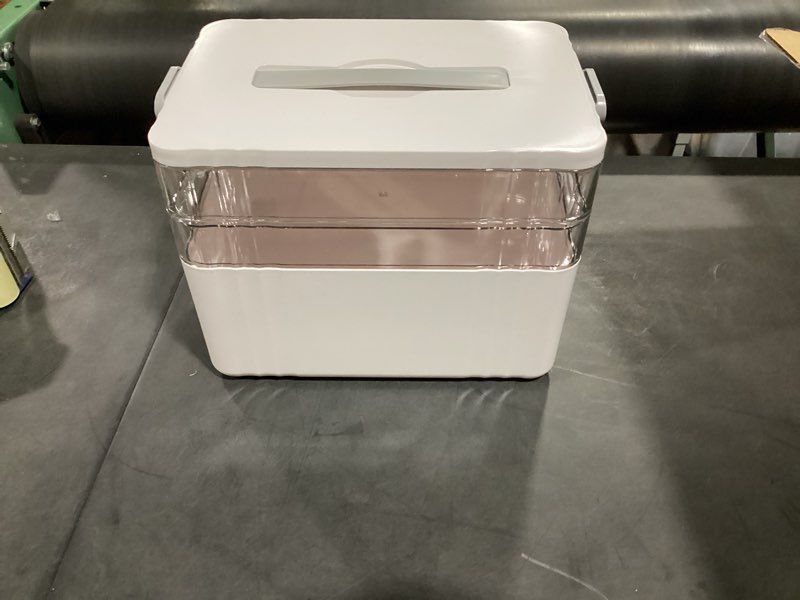 Condition photo showing Good Condition for arstpeoe 3-tier medicine organizer - portable medicine cabinet with plastic handle, multipurpose medical box, pill organizer, empty first aid kit for home extra large 3 tier