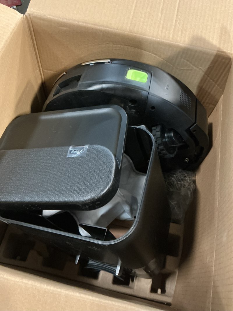 Condition photo showing As Is for iRobot Roomba 104 2in1 Vacuum & Mop Robot - Self-Empties for 75 Days, Intense Power-Lifting Suction, Vacuums All Floors, Ideal for Pet Hair, LiDAR Smart Navigation Mapping, Mops Hard Floors Roomba 104 Combo