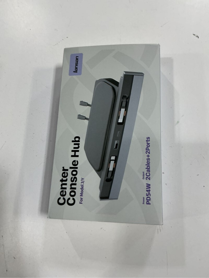Condition photo showing New/Like New for Upgrade Tesla USB Hub for Tesla Model 3&Y Waterproof - 4Ports Fast Chargr for Model Y/3 Accessories 2023 2022 2021 Retractable Docking Station, 2 Type-C Fast Charging Cables (Not Fit Model 3 2024) for Model Y(2021-24) & Model 3(2021-23)- 2 Type C
