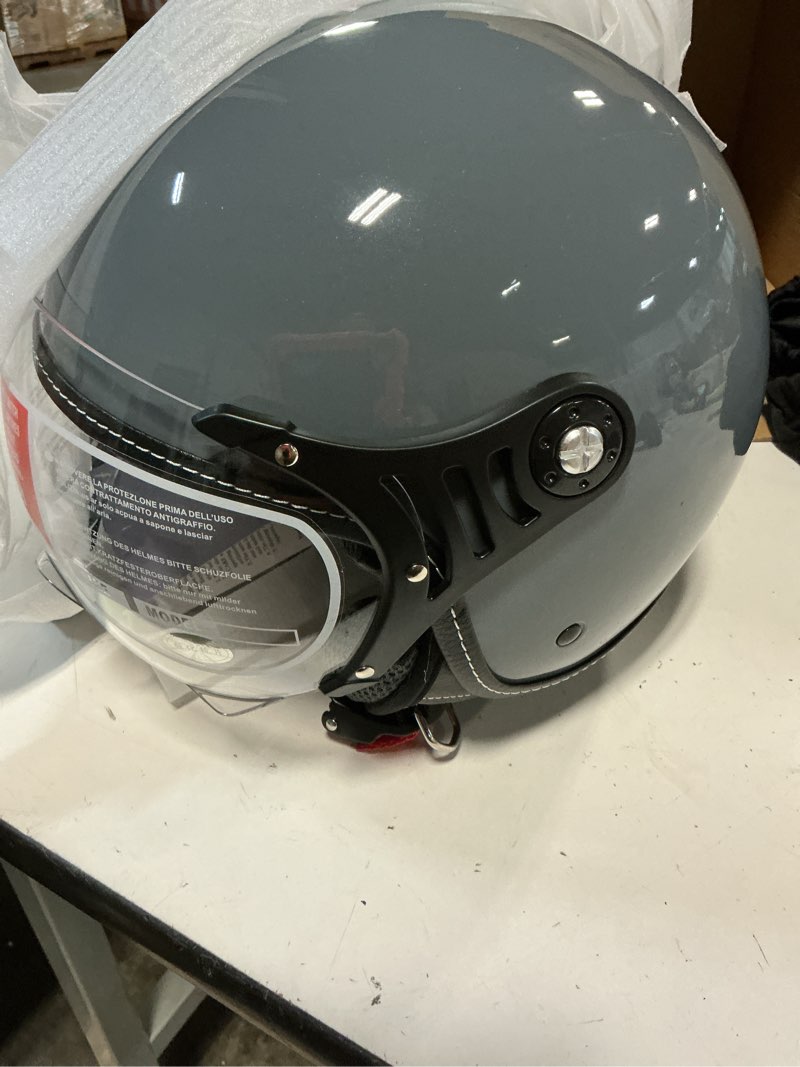 Condition photo showing New/Like New for yesmotor 3/4 motorcycle helmets retro open face vespa scooters helmet with clear visor for men and women- dot approved size l