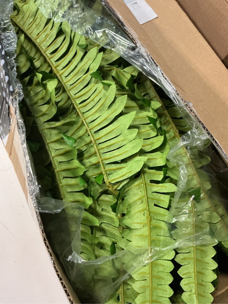 Condition photo showing Good Condition for forest prince 50" artificial boston ferns, fake bush plants, large faux ferns with 96 fronds for outdoors home decor 50" 1 pcs