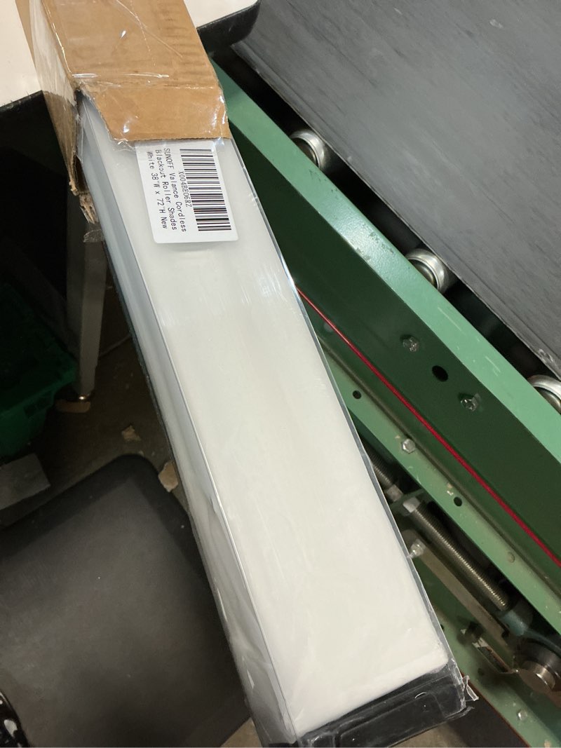 Condition photo showing Good Condition for sunoff cordless blackout roller shades blinds for windows free-stop,pull down room darkening with valance,thermal insulated woven fabric window door blinds for home,office,white 38" w x 72" l 38"w x 72"h white