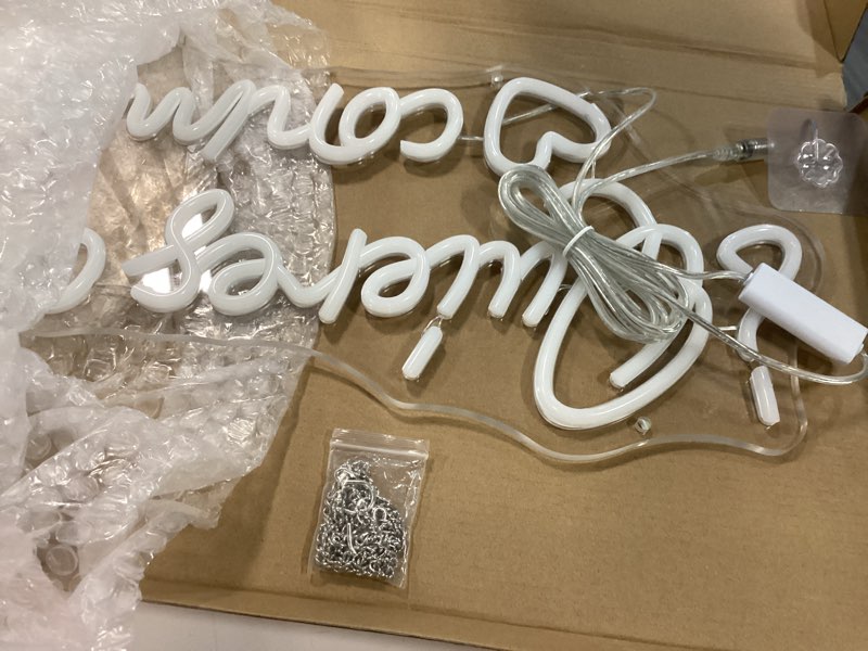 Condition photo showing Good Condition for sylhome large ¿quieres casarte conmigo? led neon light sign spanish will you marry me wedeing wall sign decor bridal shower banner backdrop 12v powered 23.6" x 10.3" warm white ¿quieres casarte conmigo?