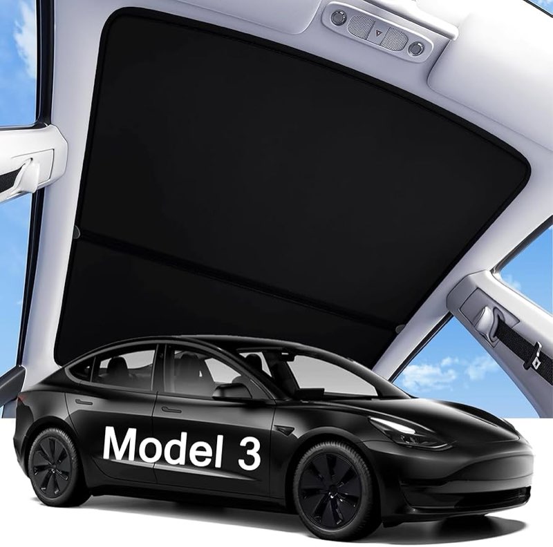 2025 Upgraded Tesla Model 3 Roof Sunshade High-Efficiency Heat-Insulating and Sun-Shading ice Silk B