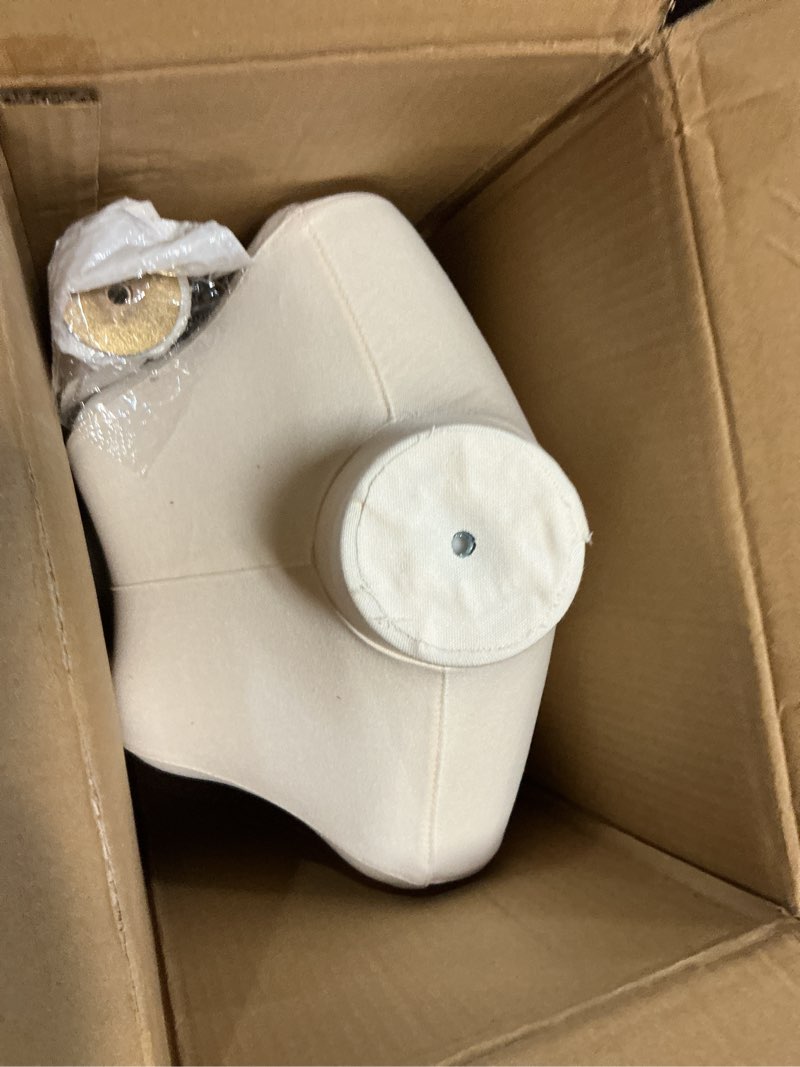 Condition photo showing Good Condition for SHAREWIN Female Mannequin Torso Women Dress Forms for Sewing Manicanequin Body High Stability Gold Metal Stand for Clothing Dress Jewelry Display Adjustable Height 50”-70” Thin Body