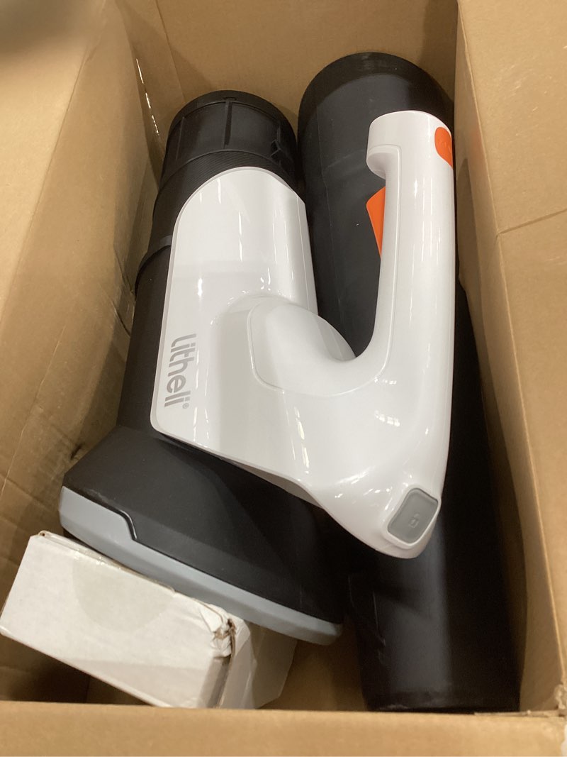 Condition photo showing Good Condition for litheli 20v cordless leaf blower battery powered leaf blower, 2.0 ah battery lightweight 2 speed axial electric blowers for lawn care, patio, snow, dust, blowing leaves