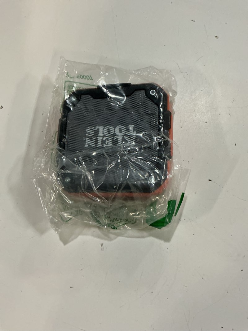 Condition photo showing Good Condition for klein tools aepjs2 bluetooth speaker with magnetic strip and hook, rechargeable, wireless and aux capable, hands free capable, 10 hr run time, ip54 dust and water resistant