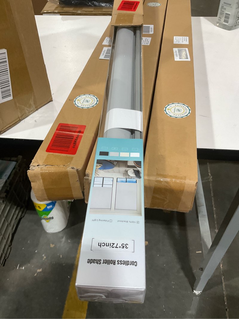 Condition photo showing Good Condition for Changshade Blackout Roller Shades for Windows (Grey, 39" W x 72" H) Grey 39"W x 72"H