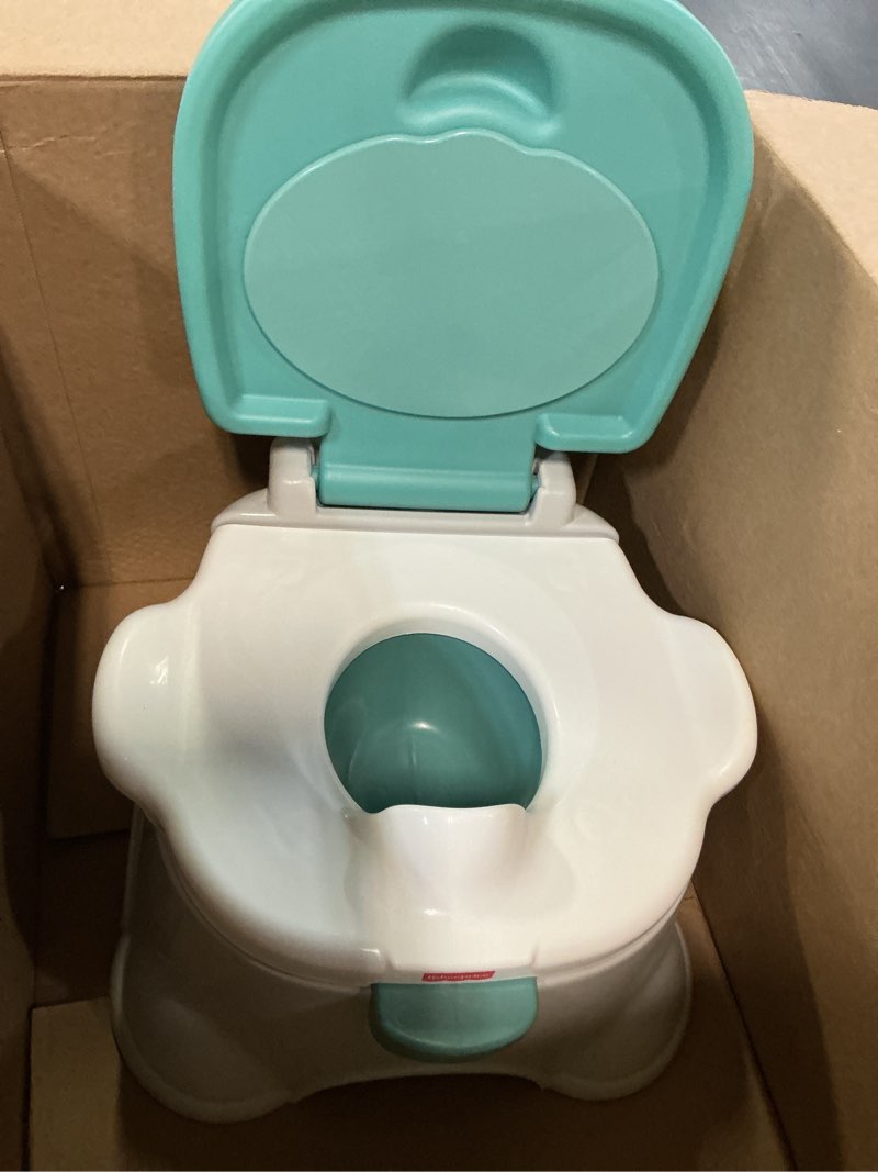 Condition photo showing Good Condition for fisher-price™ 3-in-1 toddler toilet training potty chair and step stool, with removable toilet ring
