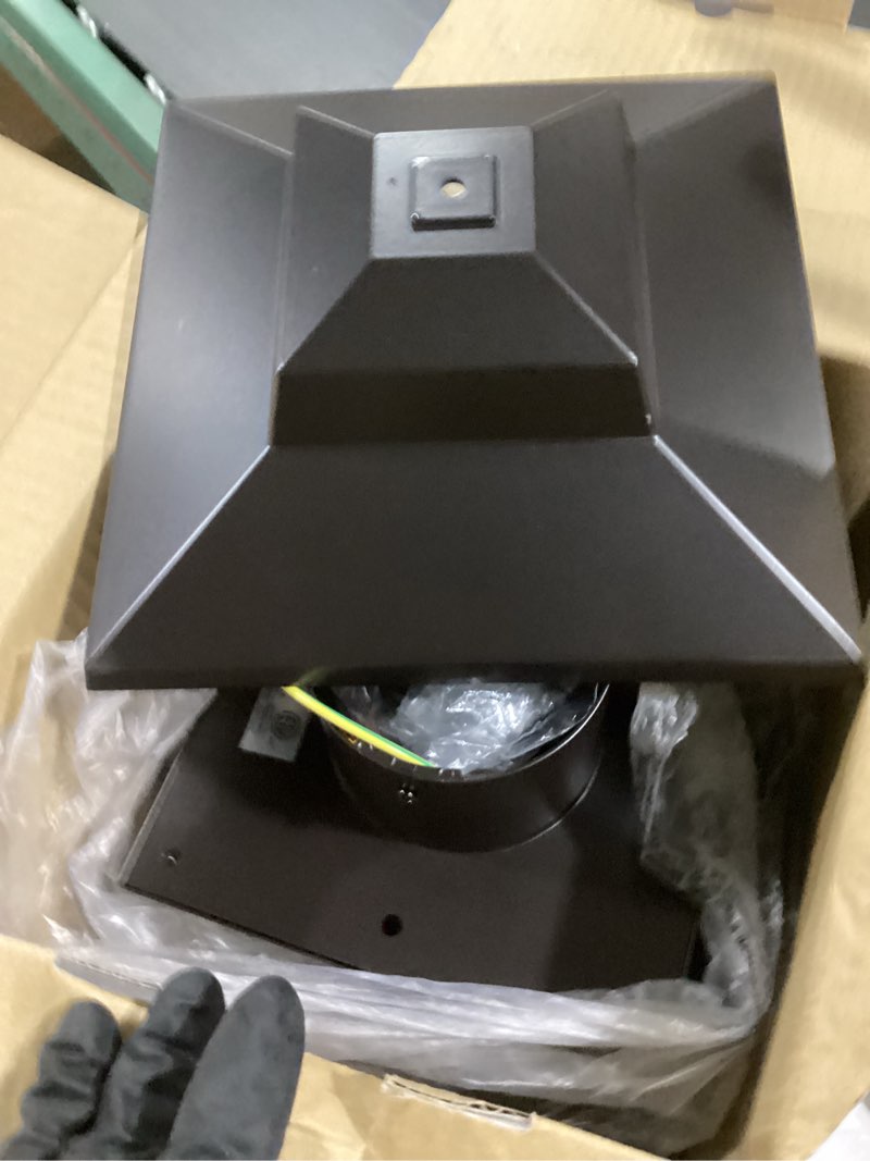 Condition photo showing Good Condition for project source larkdale 1-light 15-in h matte bronze outdoor wall light