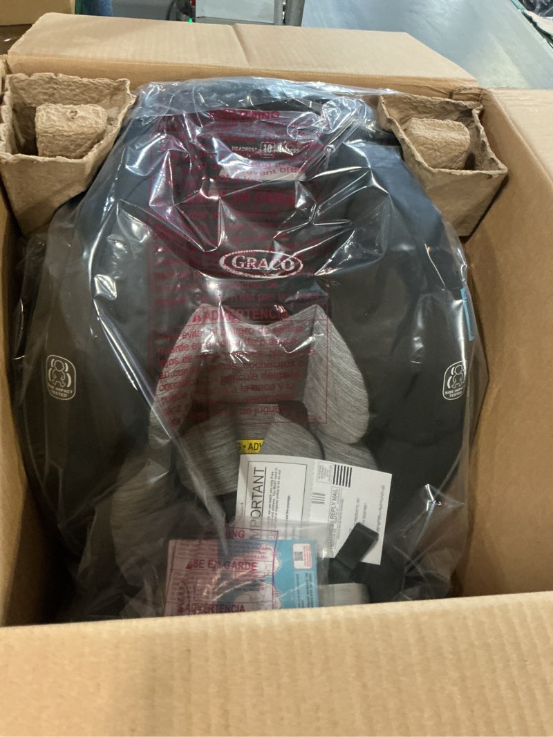 Condition photo showing New/Like New for graco slimfit 3-in-1 convertible car seat, ultra-space-saving design, jarret, suitable for rear and forward-facing, highback booster seat with 10-position headrest