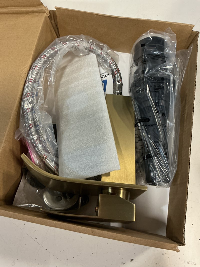 Condition photo showing Good Condition for ryuwanku bathroom faucet brushed gold modern waterfall bathroom sink faucet with single handle suitable for 1 or 3 holes,supply deck plate and hose… brushed gold short