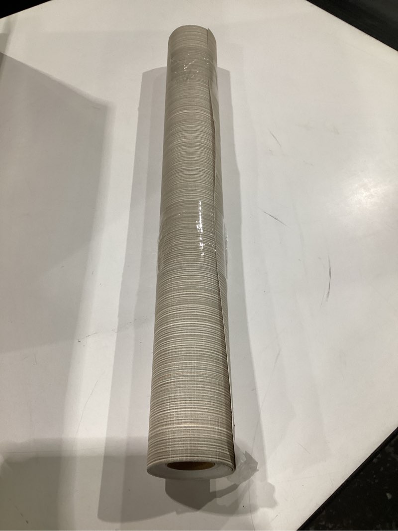 Condition photo showing Good Condition for 20.8" x 196.8" Grasscloth Wallpaper, Beige Textured Peel and Stick Wallpaper for Decor Bedroom Kitchen Cabinet Beige 20.8" x 196.8"