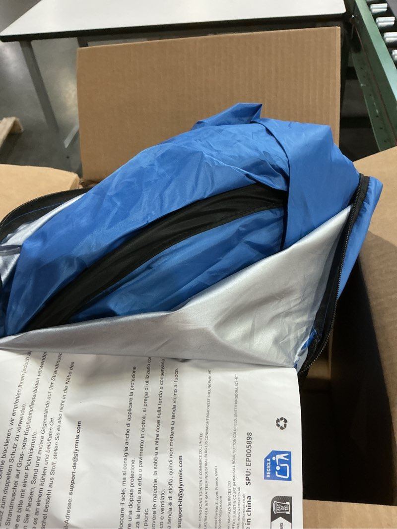 Condition photo showing Good Condition for Glymnis Pop Up Beach Tent Beach Shade Tent for 1-4 Persons Sun Shelter UPF 50+ Enclose Zipper Door Portable Easy Up Beach Tent S (1-2 Persons)