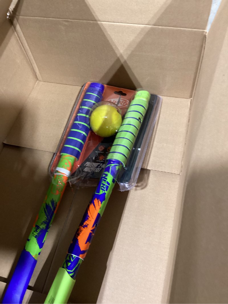 Condition photo showing Good Condition for Franklin Sports NERF Proshot Kids Hockey Sticks+Ball Set-2 Player Youth Indoor+Outdoor NERF Hockey Set-2 in 1 Knee+Floor Hockey Sticks-(2)NERF Proshot Youth Hockey Sticks+(1)Foam Hockey Ball Included