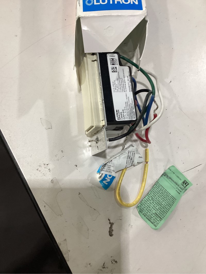Condition photo showing As Is for Lutron Claro Smart Switch for Caseta Smart Lighting (Lutron Smart Hub Required), for LED Lights and Fans, 5 Amp, Single-Pole/3-Way, Neutral Required, DVRF-5NS-LA, Light Almond