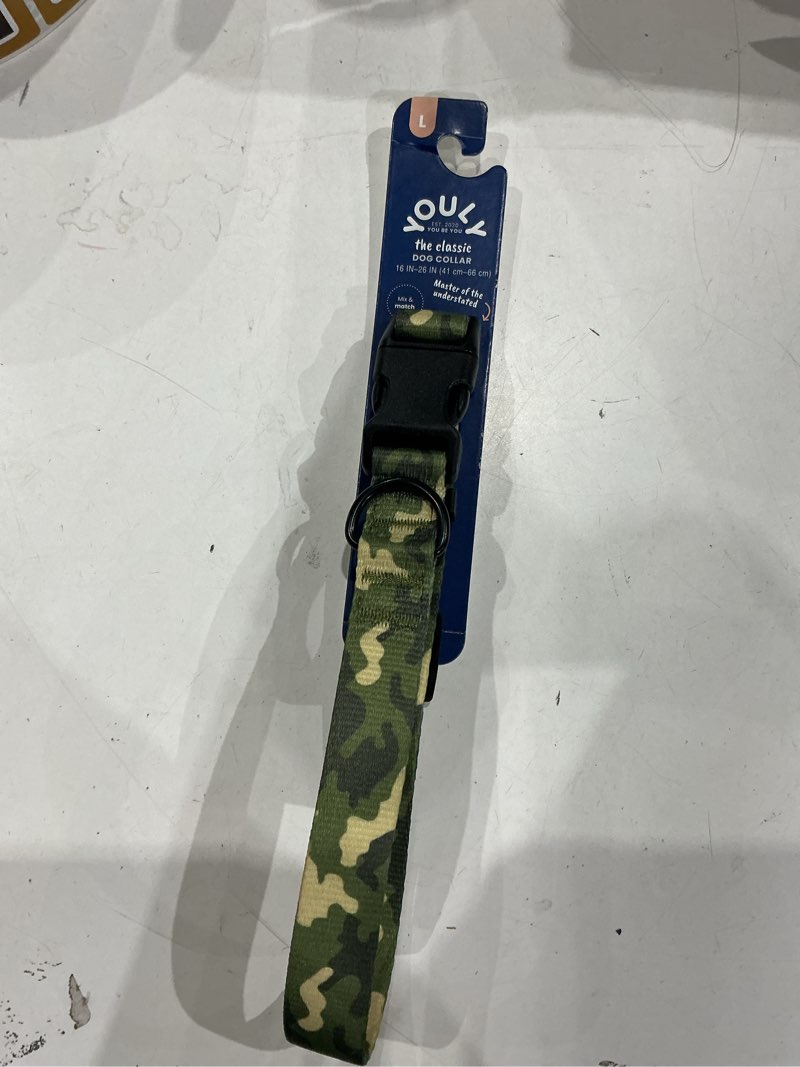 Condition photo showing New/Like New for youly multiple colors/finishes dog collar, large