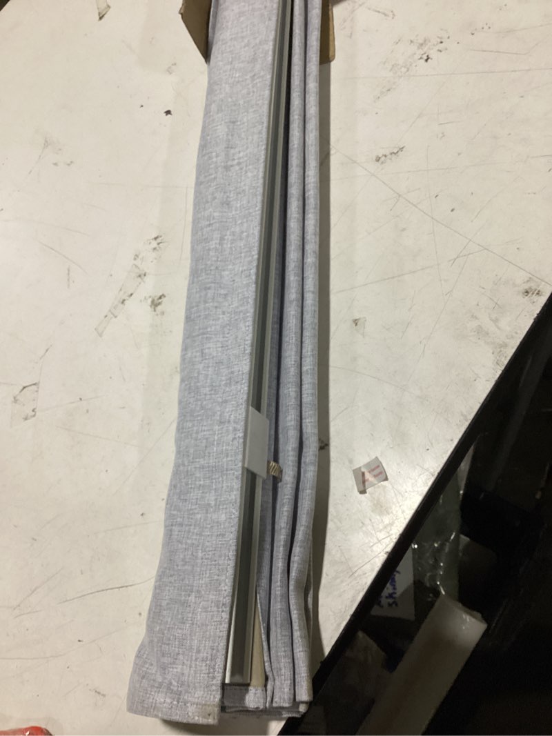 Condition photo showing Good Condition for lazblinds no drill roman shades, blackout, 46" w x 64" h, grey | cordless blackout window shades with uv protection, polyester fabric for bedroom & living room blackout - faux linen - grey 46"w x 64"h