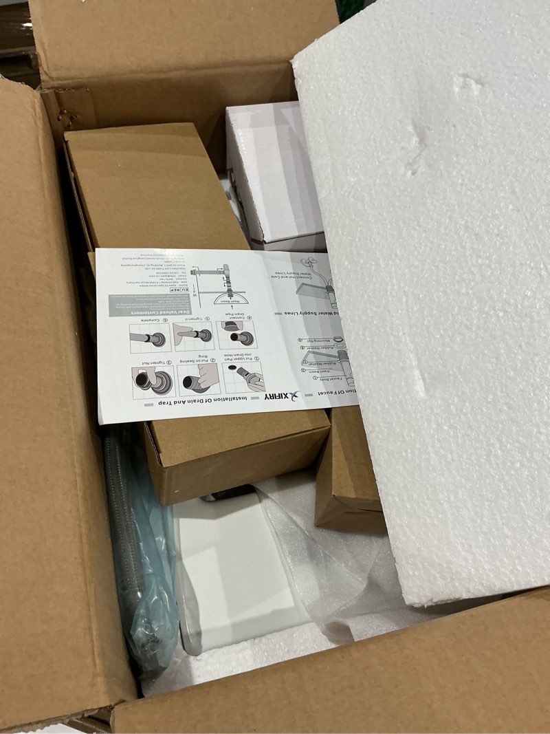 Condition photo showing As Is for wall hung basin sink small cloakroom basin rectangle ceramic wash basin right hand (classic)