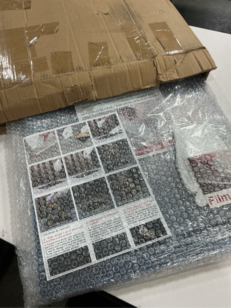 Condition photo showing Good Condition for lanscoery large acrylic display case, 20x16x18 in, upgraded thickened uv-resistant showcase, 10mm heavy duty matte base, 98% clarity dustproof box for statues & memorabilia, scraper & led light 20x16x18inch; 50x40x45cm black