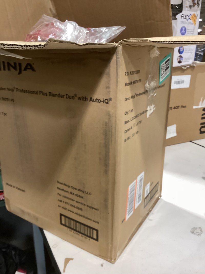 Condition photo showing New/Like New for Ninja BN751 Professional Plus DUO Blender, 1400 Peak Watts, 3 Auto-IQ Programs for Smoothies, Frozen Drinks & Nutrient Extractions, 72-oz. Total Crushing Pitcher & (2) 24 oz. To-Go Cups, Black 72 oz. Blender + 24 oz. Cups