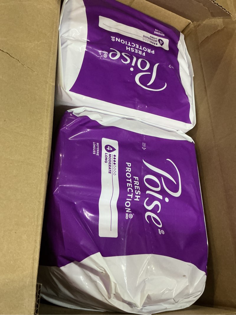 Condition photo showing New/Like New for Poise Incontinence & Postpartum Pads for Bladder Leaks, 4 Drop Moderate Absorbency, Long Length, 108 Count, Packaging May Vary Long 108