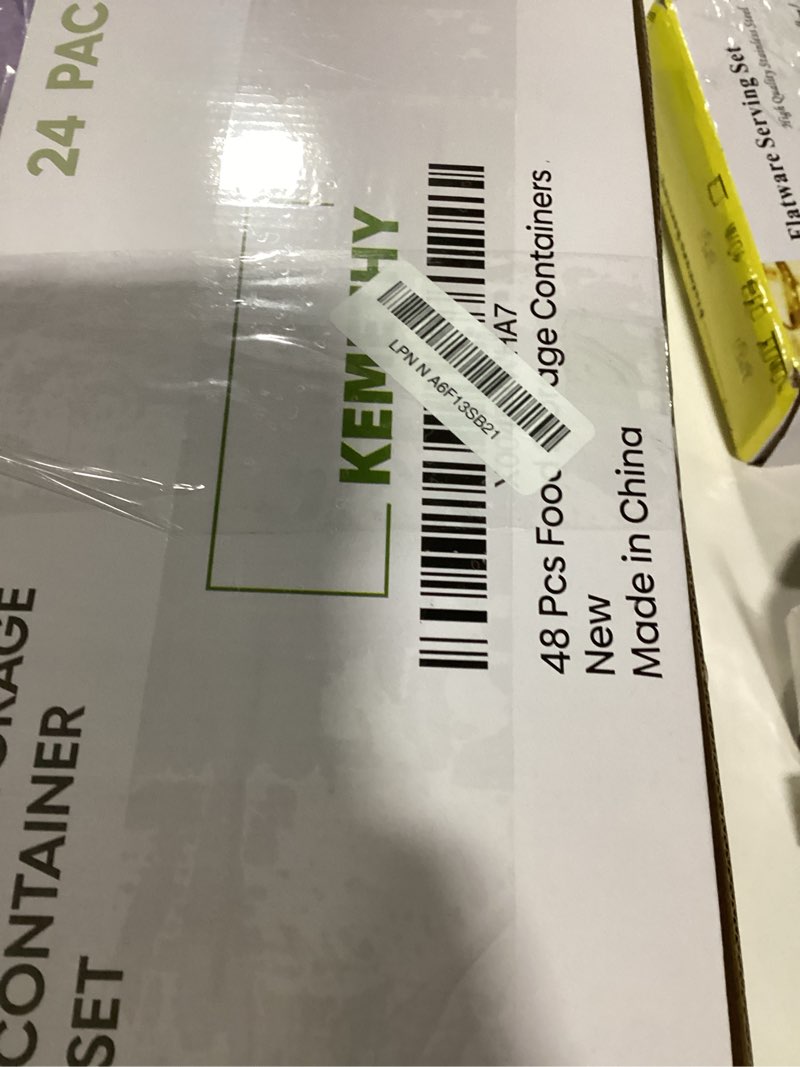 Condition photo showing New/Like New for 48 PCS Food Storage Containers with Lids Airtight (24 Containers & 24 Lids), Leak proof Meal Prep Co