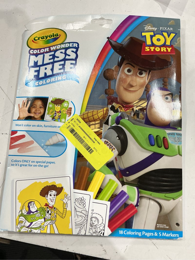 Condition photo showing Good Condition for crayola 11.94"x9" color wonder foldalope toy story