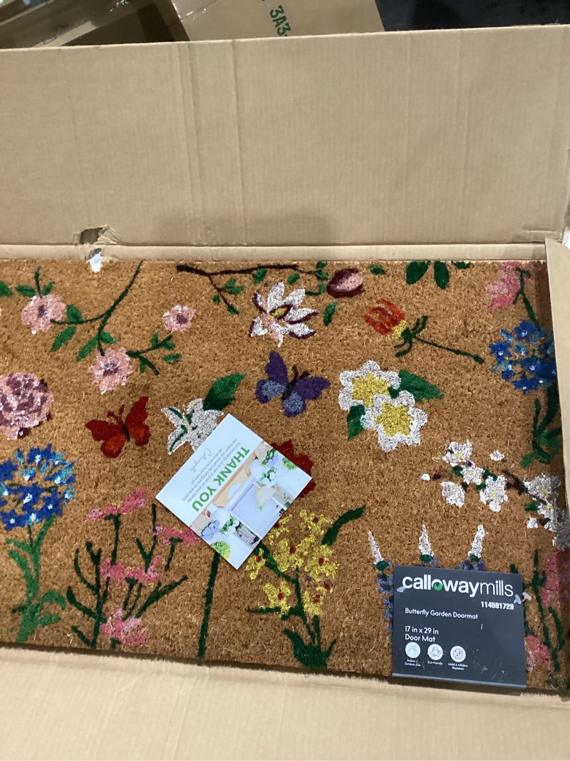 Condition photo showing As Is for calloway mills 114591729 butterfly garden doormat