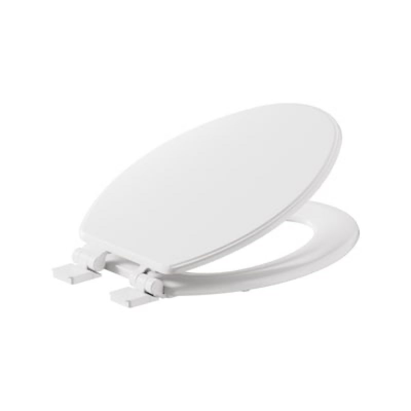 american standard moments wood white elongated soft close toilet seat