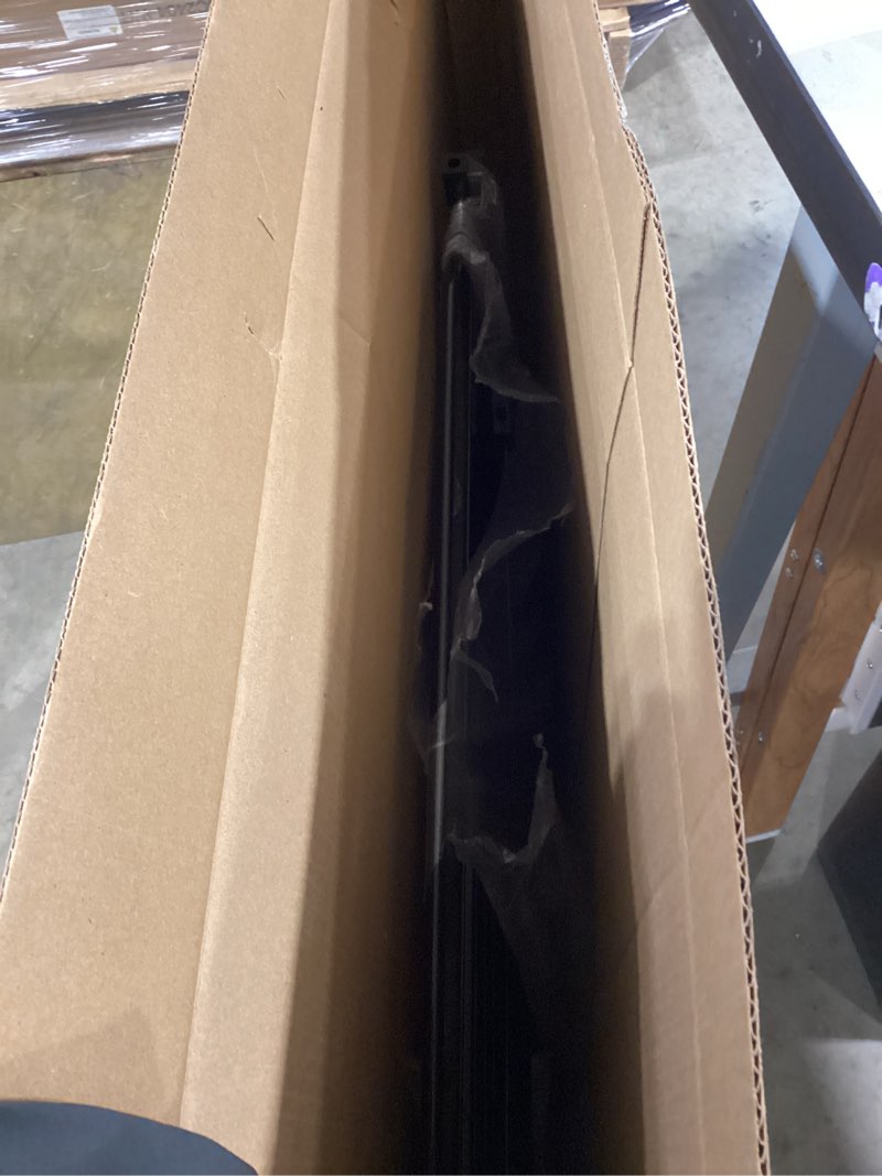 Condition photo showing As Is for regalo safety 29-38.5" baby gate for doorways & bottom of stairs, pressure mounted baby gate with door for babies, toddlers & pets, tested & safe for 30 years, american designed, american owned, black black 29-38.5"w x 30"h
