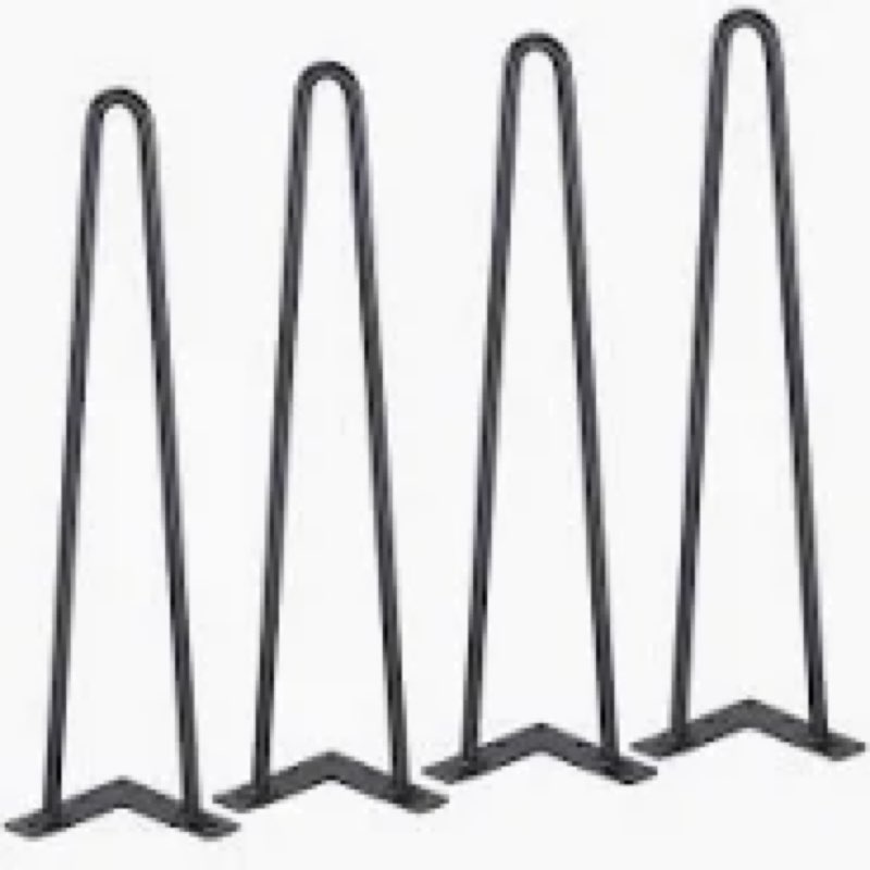 VEVOR 19" Hairpin Furniture Legs, Metal Home DIY Projects for Nightstand, Coffee Table, Desk, 500lbs Load Capacity with Rubber Floor Protectors, Metal Heavy Duty Sturdy Modern Table Legs, 4PCS Black