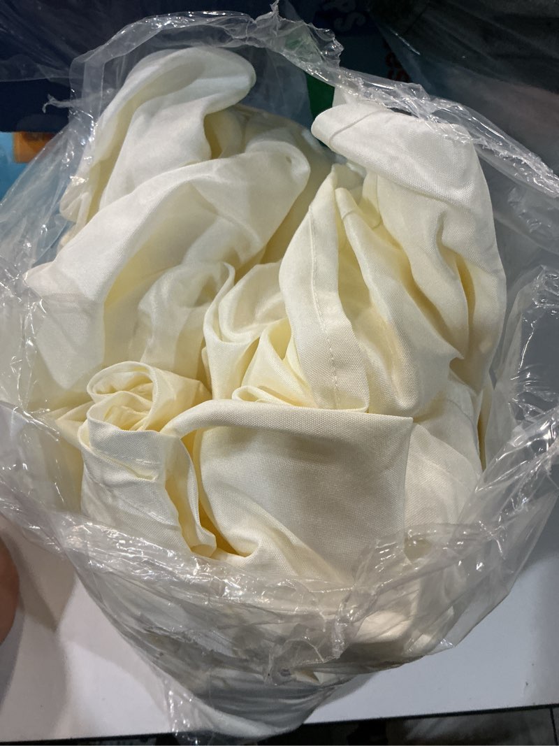 Condition photo showing Good Condition for fixwal 6 pack ivory 70 x 120 inch rectangle tablecloths, reusable heavy duty washable polyester table covers for 6-8 ft tables, wedding, bridal shower, boho party ivory 70*120in 6