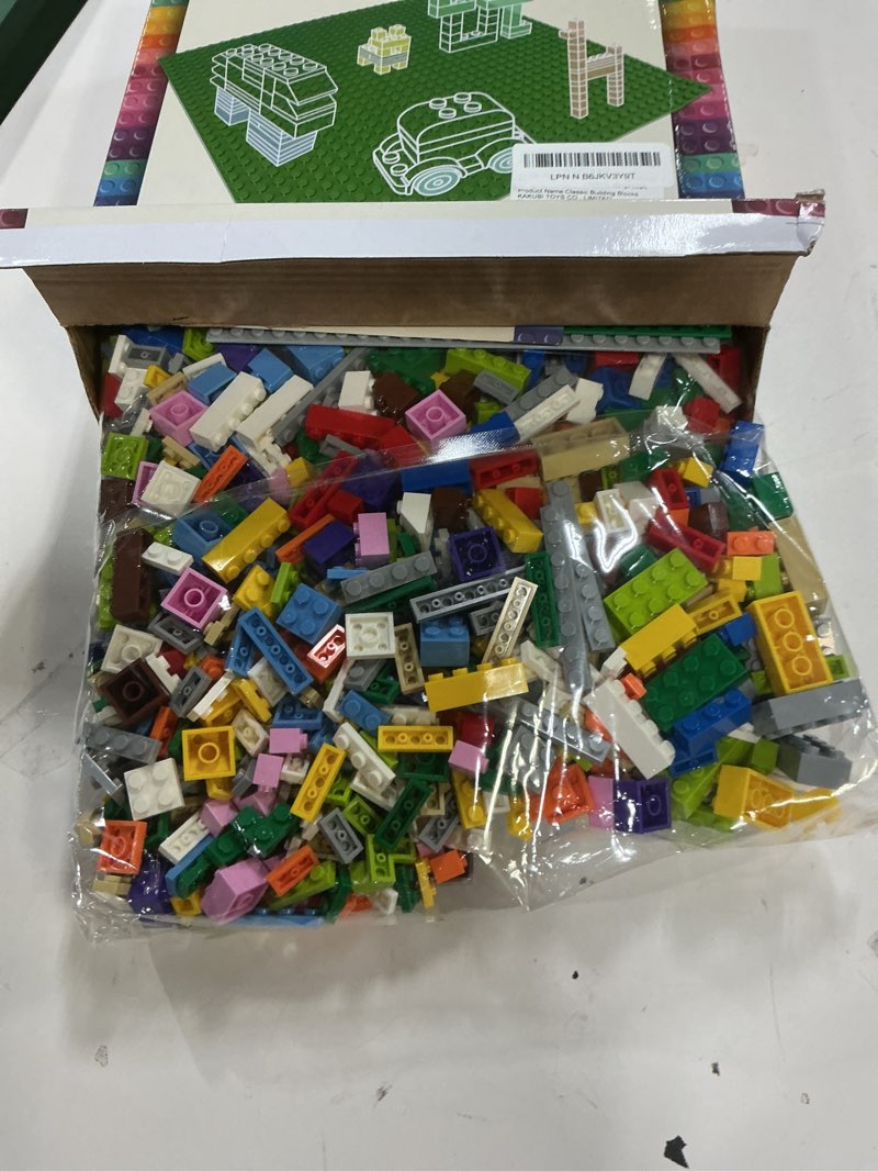 Condition photo showing New/Like New for 1600 pieces building bricks, building bulk block with 2 packs 24x24 studs sticky plate and 46pcs wheel accessory - compatible with all major bricks, gfits for kid - 18 shape/16 colo 16 color 1600