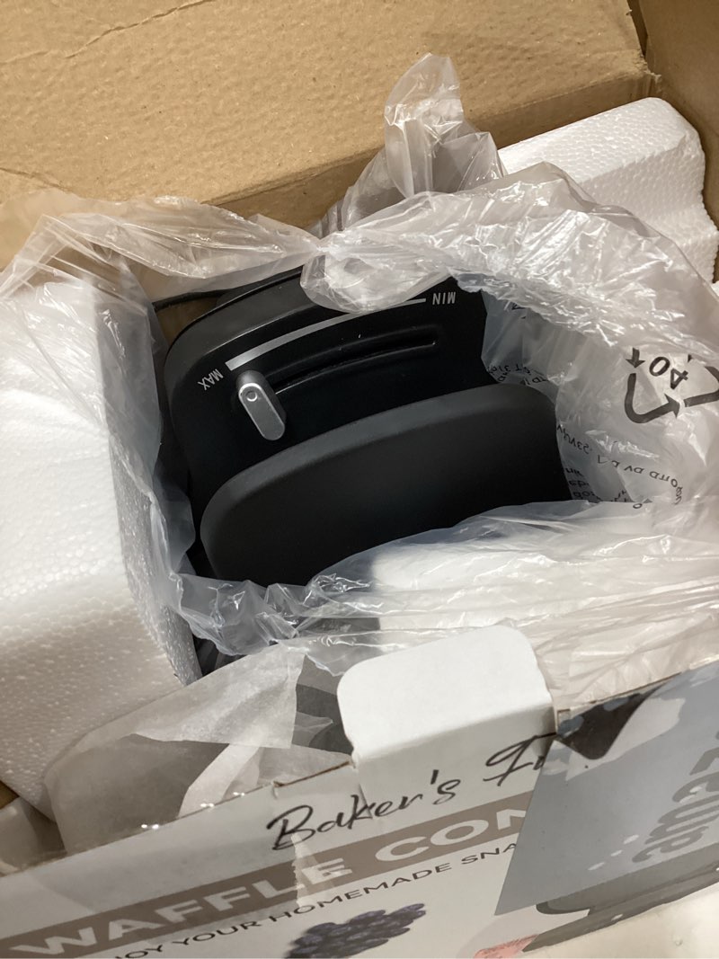 Condition photo showing Good Condition for baker's friend waffle cone maker machine with browning control, 7.5” ice cream cone maker, cone roller & bowl press included,thin waffle maker crispy, nonstick waffle bowl maker,graphite waffle cone maker (graphite)