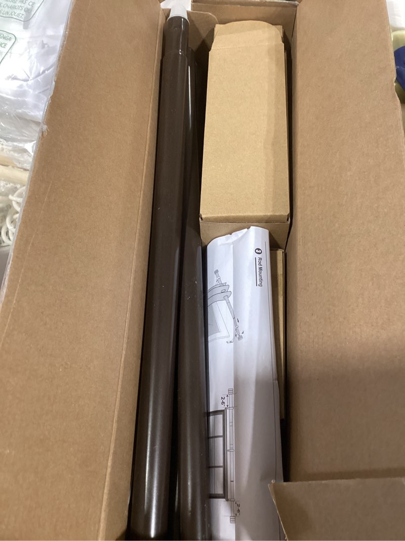 Condition photo showing As Is for Bronze Curtain Rod 32 to 58 Inches (2.6 to 4.8 ft), USFOOK 7/8 Inch Telescoping Splicing Curtain Rods for Windows 20 to 54 Inch, Drapery Rods with Leaf Finials