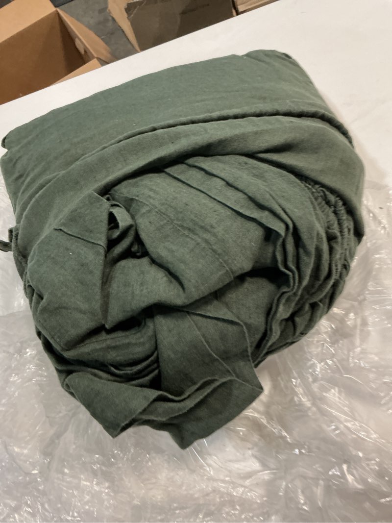 Condition photo showing As Is for quince european linen sheet set, queen, pine
