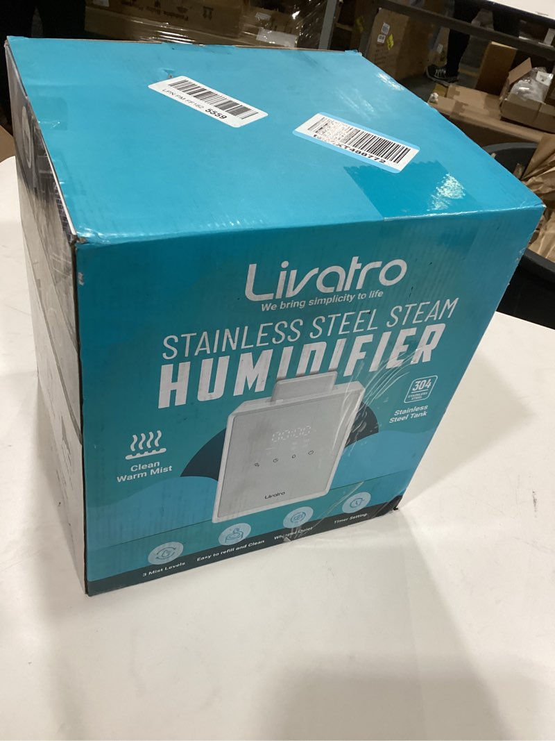 Condition photo showing Good Condition for Stainless Steel Humidifier, 3L Warm Mist Humidifier, Easy Clean with Warm Steam Humidifier, Healthy Air Mist Humidifiers for Bedroom Living Room, with Sleep Mode and Auto-off Setting 3LWhite