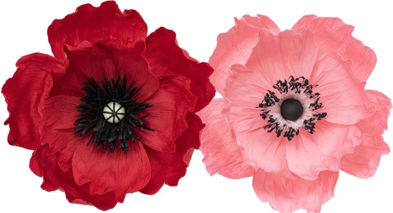 Paper Flowers Decorations for Wall, Wedding Decoration - Paper Wall Flowers - Flower Wall Decorations - Large Flowers Decorations for Wall Room Decoration Bridal Shower Baby Shower (2,Pink+Red) Pink+red;set/2