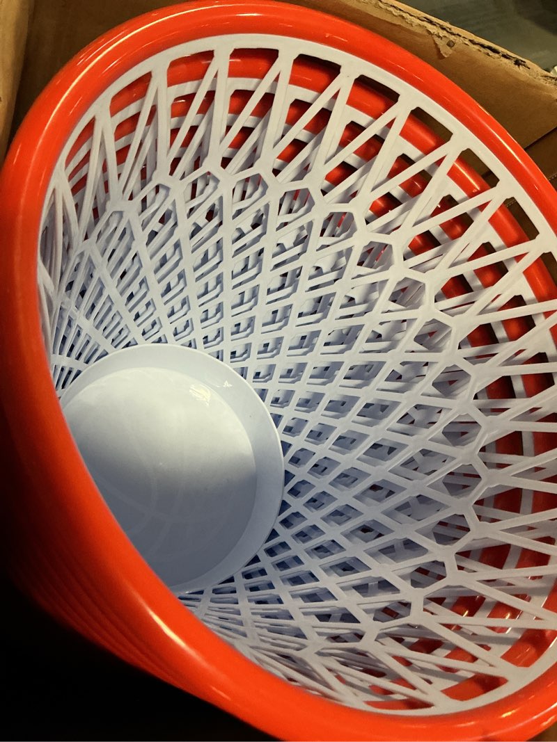 Condition photo showing Good Condition for morning sun 4 pcs trash can,wastebasket,garbage bin, 4.5 gallon,basketball hoop,basketball trash can for boys room decor,basketball hoop,garbage can for office,bedroom,gym,sport party