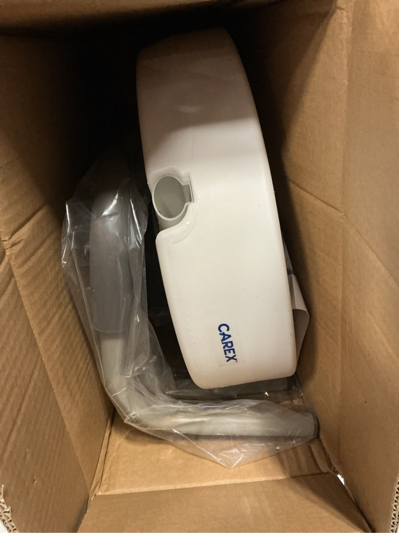 Condition photo showing Good Condition for carex 3.5 inch raised toilet seat with arms, elongated toilet seat riser, up to 250 lbs capacity, elevating & raising seat for elderly & handicap, universal, slip-resistant with padded handles, white