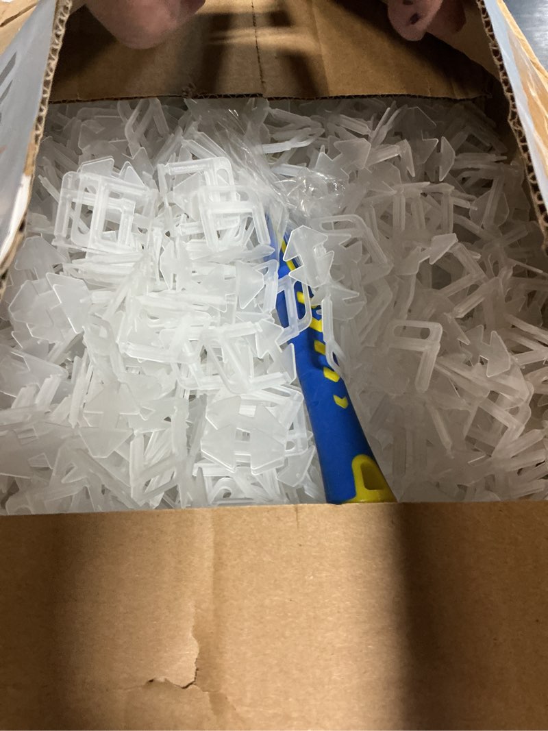 Condition photo showing Good Condition for Pro-Grade 1/8" Tile Leveling System Clips 2200pcs - Dual-Purpose Leveler Spacer for Ceramic & Stone Tiles, Prevents Tile Lippage with Precision Gap Control, Effortless DIY Installation(2200, 1/8) 1/8 2200