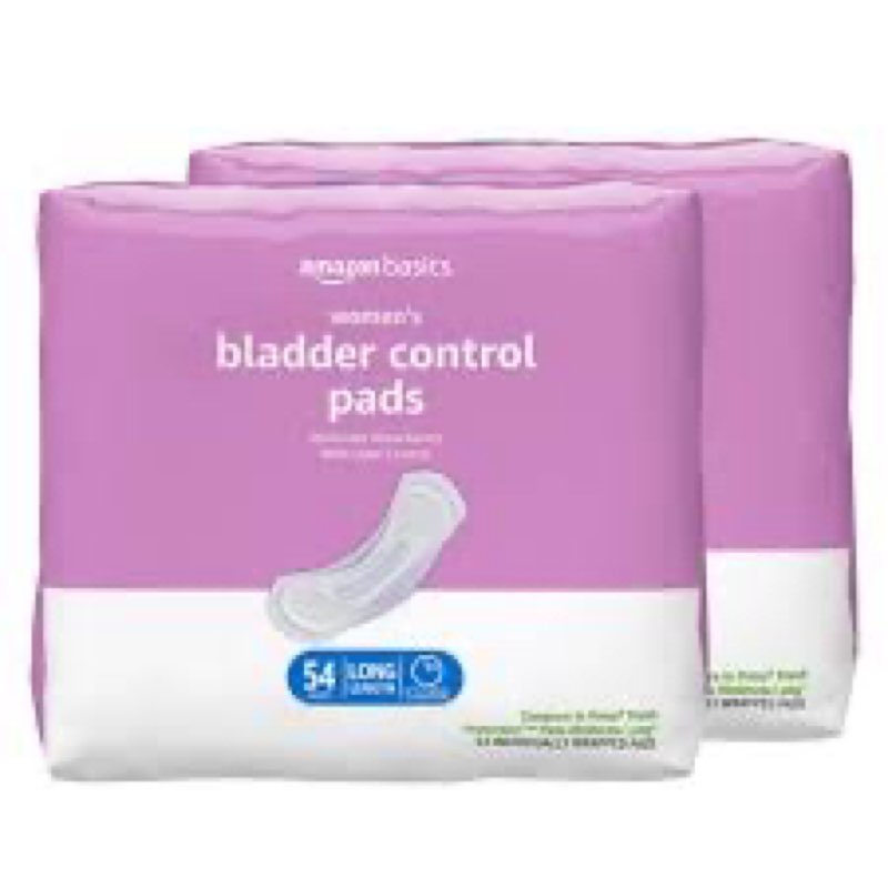 Amazon Basics Incontinence, Bladder Control Pads for Women, Moderate Absorbency, Long Length, 54 Cou