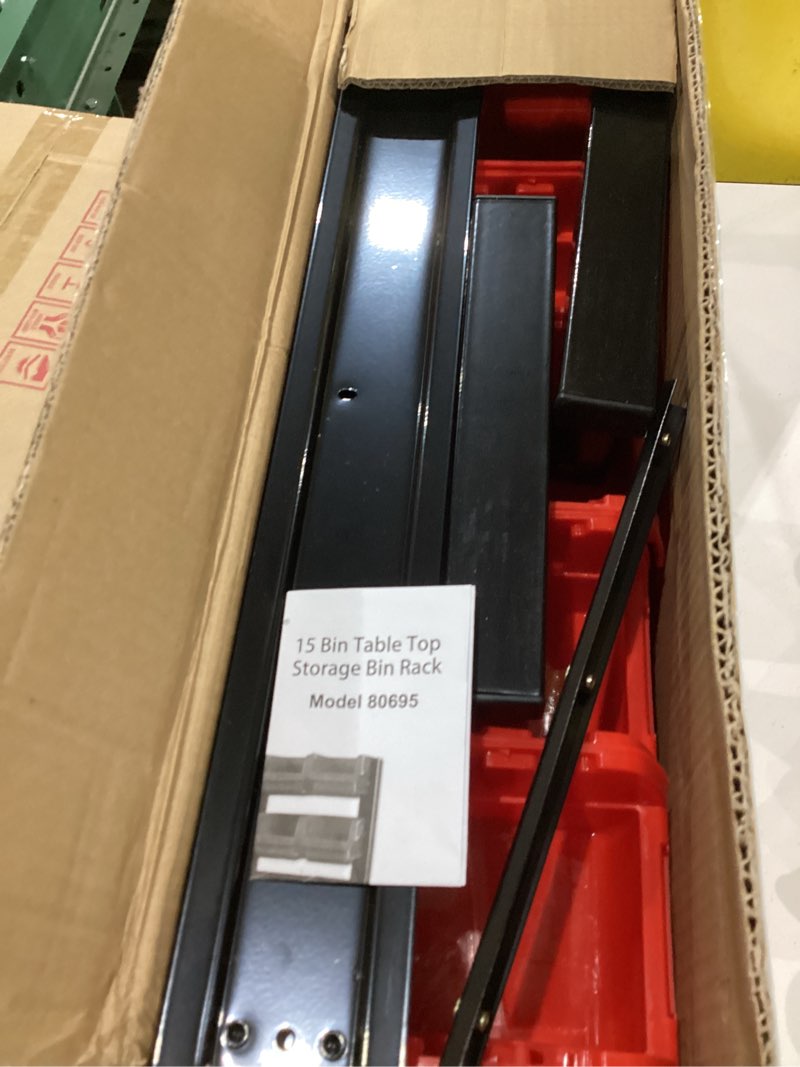 Condition photo showing As Is for MaxWorks 80695 Bench/Table Top 15-Bin Parts Rack 15 Bin